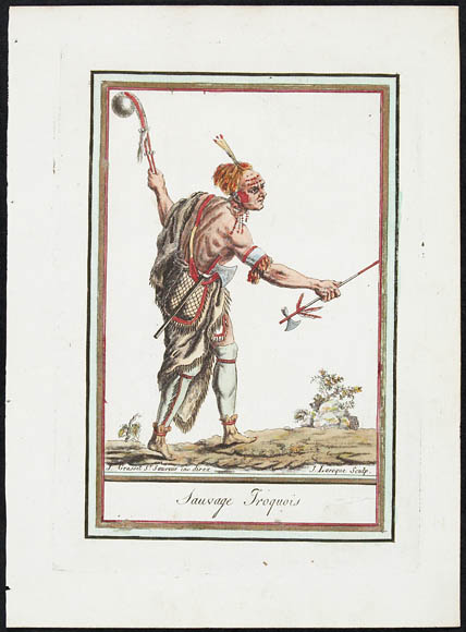 Guerrier Iroquois. Jacques Grasset de Saint-Sauveur, 1764-1804. BAC, MIKAN 3025438